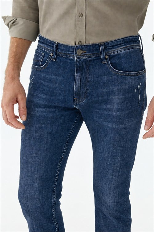 Lacivert Comfort Fit Jeans Kot Pantolon