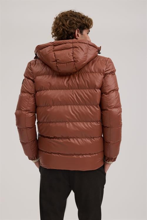 Taba Klasik Kalıp - Regular Fit Mont Kapüşonlu