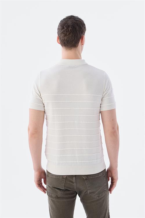 Dar Kalıp - Slim Fit Serili T-Shirt-Jakamen  Polo Yaka  Serili