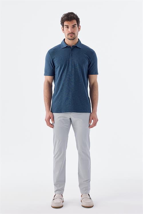 Dar Kalıp - Slim Fit Serili T-Shirt-Jakamen  Polo Yaka  Serili