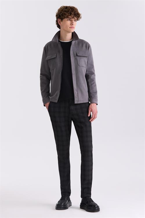 Füme Comfort Fit Bebe Yaka Mevsimlik Mont