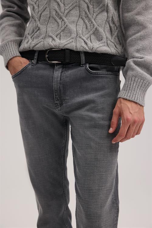Gri Dar Kalıp - Slim Fit Kot Pantolon 5 Cep
