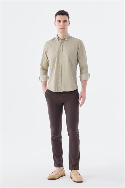 Dar Kalıp - Slim Fit Serili Gömlek-Jakamen  Denim  Serili