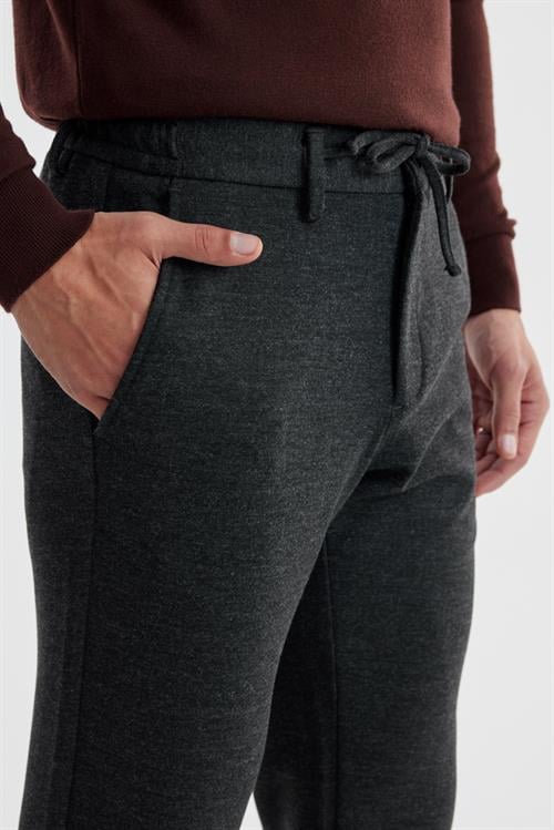 Antrasit Comfort Fit Beli Lastikli Yan Cep Jogger Pantolon
