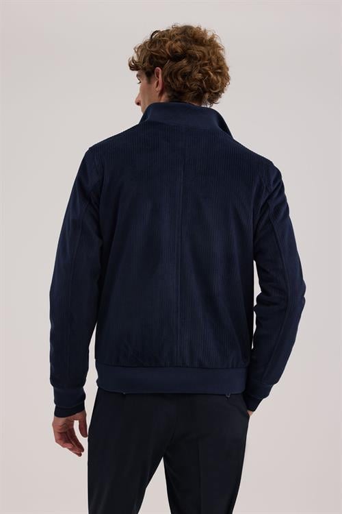 Lacivert Rahat Kalıp - Comfort Fit Mont Hakim Yaka