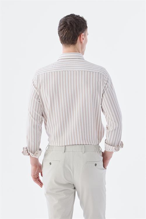 Rahat Kalıp - Comfort Fit Serili Gömlek-Jakamen  Klasik Yaka  Serili