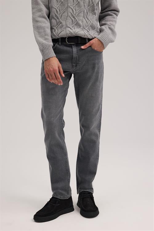 Gri Dar Kalıp - Slim Fit Kot Pantolon 5 Cep