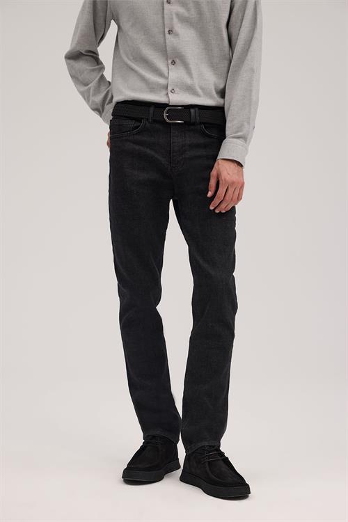 Antrasit Dar Kalıp - Slim Fit Kot Pantolon 5 Cep