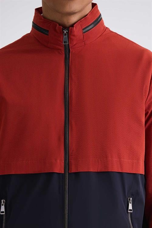 Kırmızı Comfort Fit Hakim Yaka Mevsimlik Mont