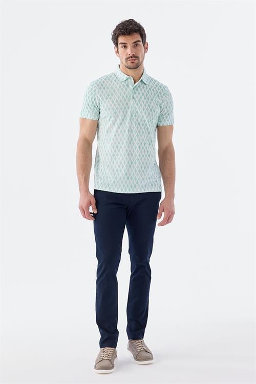 Dar Kalıp - Slim Fit Serili T-Shirt-Jakamen  Polo Yaka  Serili