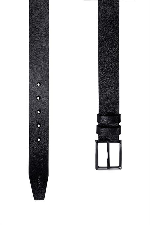 Siyah Rahat Kalıp - Casual Kemer Deri