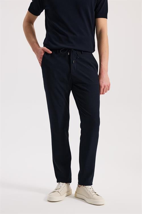 Lacivert Rahat Kalıp - Comfort Fit Pantolon Spor Yan Cep