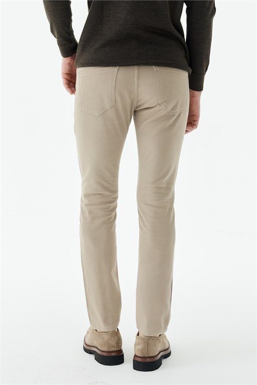Bej Comfort Fit 5 Cep Spor Pantolon