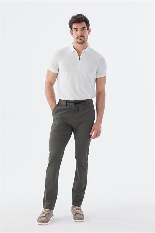 Rahat Kalıp - Comfort Fit Serili Pantolon Spor-Jakamen  Lastikli  Serili