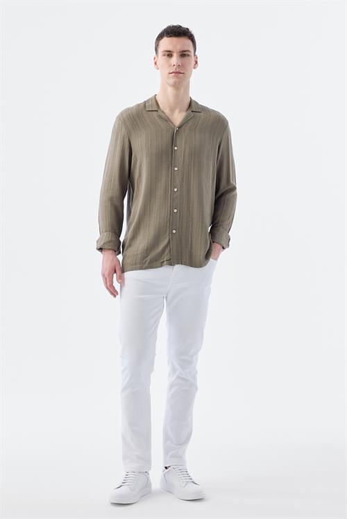 Dar Kalıp - Slim Fit Serili Kot Pantolon-Jakamen  5 Cep  Serili