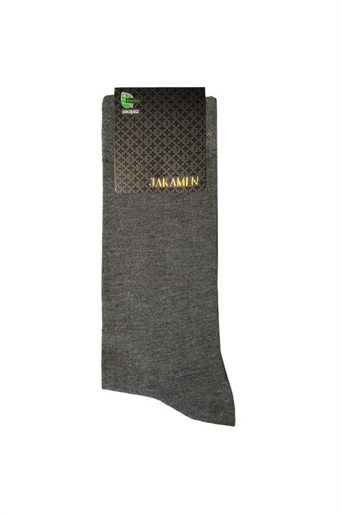 Gri Bambu Tekli Soket Çorap
