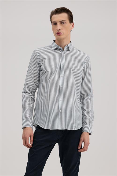 Lacivert Rahat Kalıp - Comfort Fit Gömlek Klasik Yaka