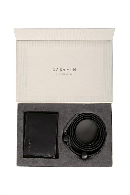 Siyah Jkm Set Kemer Cüzdan Deri