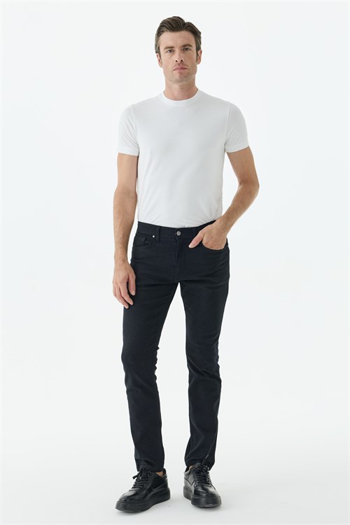 Lacivert Comfort Fit 5 Cep Kanvas Pantolon