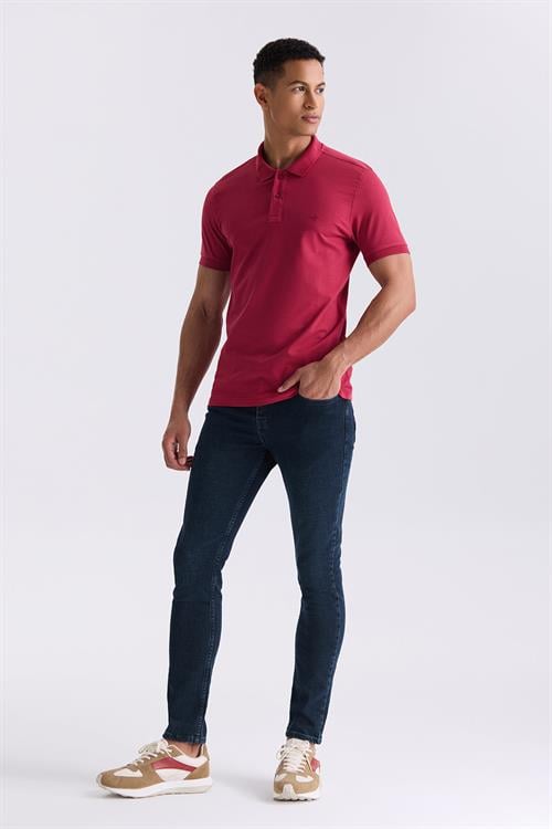 Gül Kurusu Slim Fit Polo Yaka T-Shirt