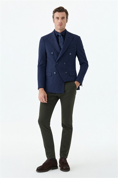 Haki Comfort Fit Pamuklu Kanvas Pantolon