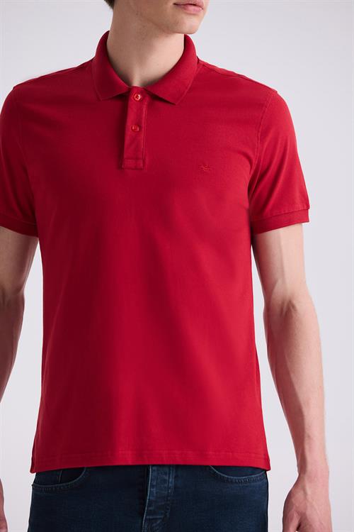 Kırmızı Slim Fit Polo Yaka T-Shirt