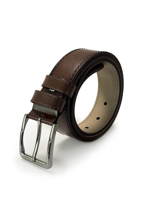 Kahve Rahat Kalıp - Casual Kemer Deri