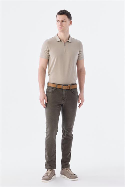 Dar Kalıp - Slim Fit Serili Kot Pantolon-Jakamen  5 Cep  Serili