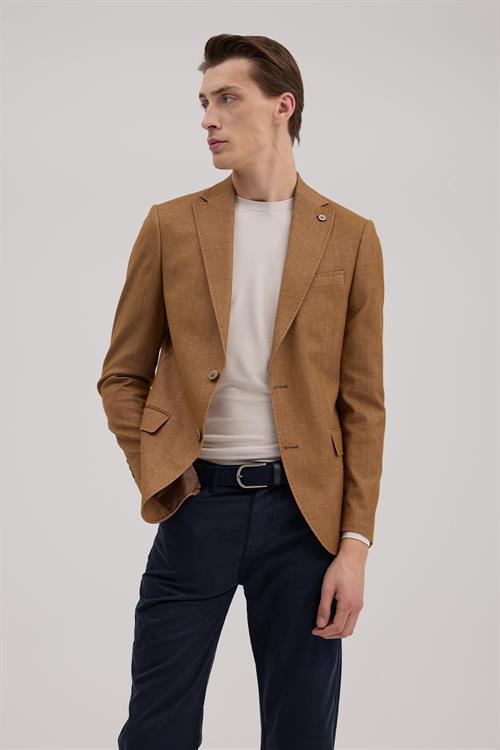 Taba Dar Kalıp - Slim Fit Ceket Sivri Yaka