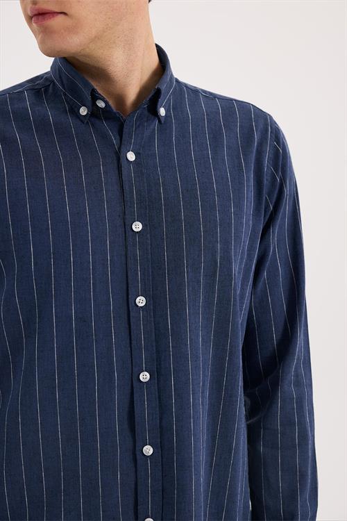 Saks Comfort Fit  Düğmeli Yaka Pamuklu Gömlek