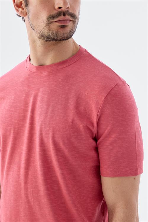 Dar Kalıp - Slim Fit Serili T-Shirt-Jakamen  Bisiklet Yaka  Serili