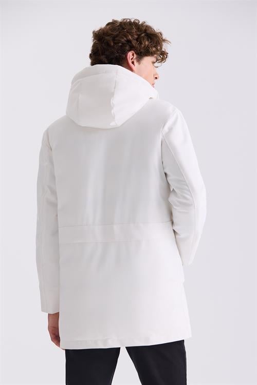 Taş Comfort Fit Kapüşonlu Gizli Fermuarlı Kışlık Mont