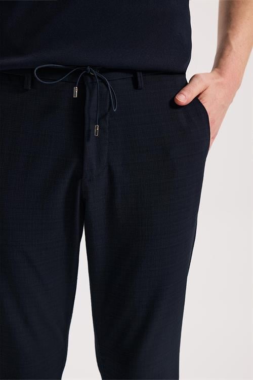 Lacivert Rahat Kalıp - Comfort Fit Pantolon Spor Yan Cep