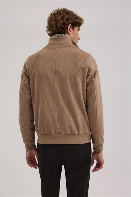 Kahve Rahat Kalıp - Comfort Fit Mont Hakim Yaka