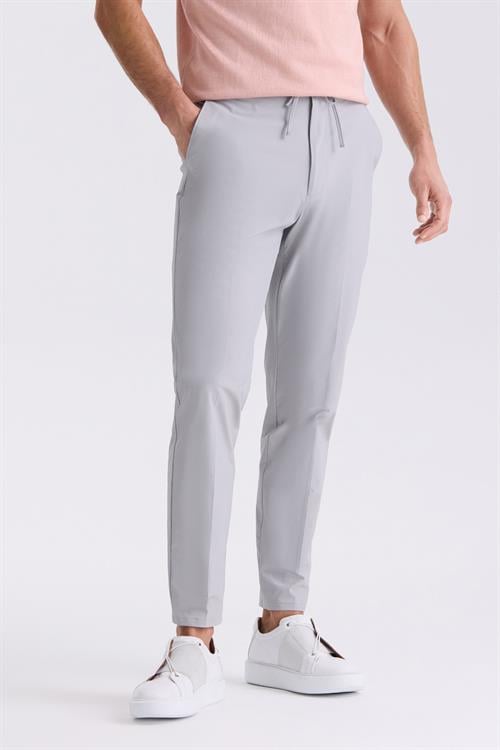 Gri Comfort Fit Beli Lastikli Jogger Pantolon