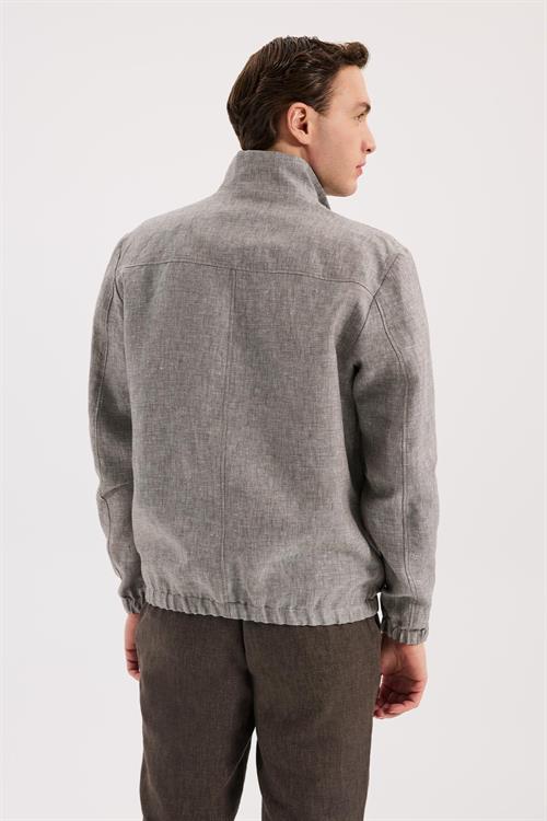 Bej Rahat Kalıp - Comfort Fit Mont Dik Yaka