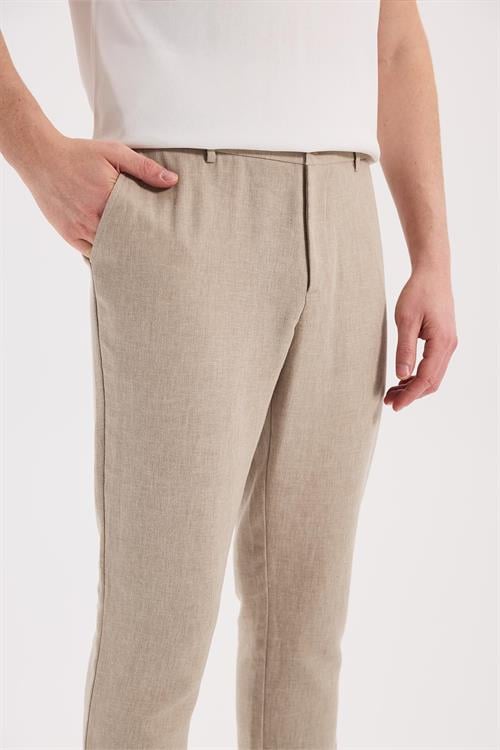 Krem Rahat Kalıp - Comfort Fit Pantolon Spor Lastikli