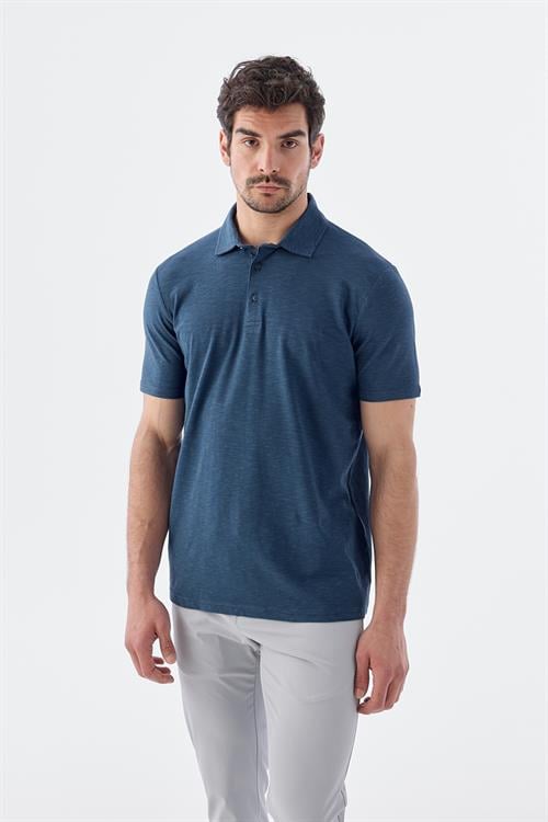 Dar Kalıp - Slim Fit Serili T-Shirt-Jakamen  Polo Yaka  Serili
