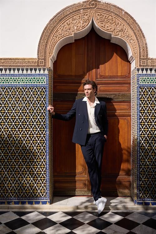 Lacivert Slim Fit Torba Cep Spor Kruvaze Takım Elbise