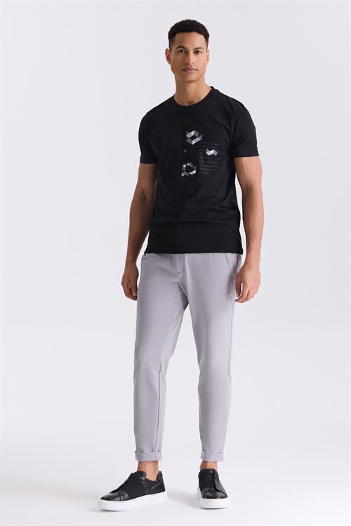 Gri Comfort Fit Beli Lastikli Jogger Pantolon