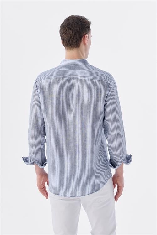 Lacivert Rahat Kalıp - Comfort Fit Gömlek Klasik Yaka