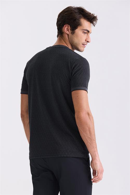 Siyah Slim Fit Bisiklet Yaka T-Shirt