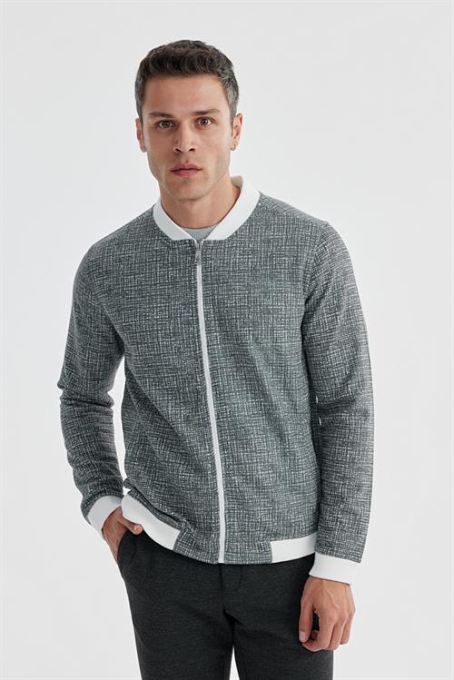 Siyah Slim Fit Pamuklu Kolej Mevsimlik Mont