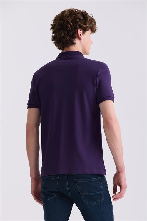Mor Slim Fit Polo Yaka T-Shirt