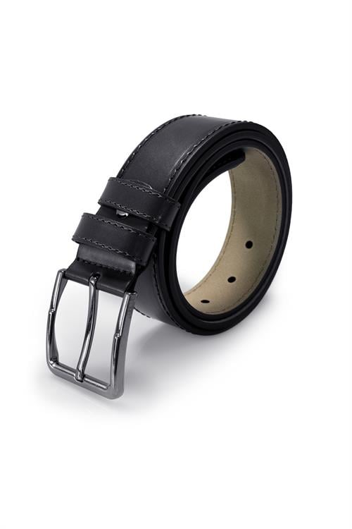 Siyah Rahat Kalıp - Casual Kemer Deri