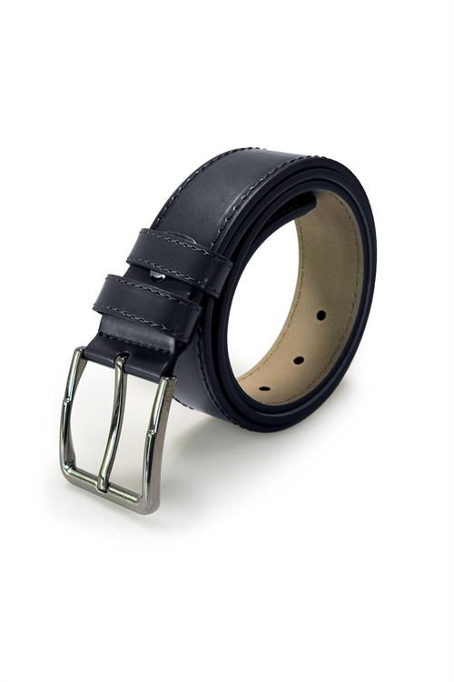 Lacivert Rahat Kalıp - Casual Kemer Deri