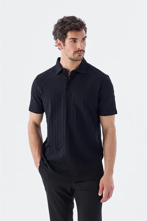 Dar Kalıp - Slim Fit Serili T-Shirt-Jakamen  Polo Yaka  Serili