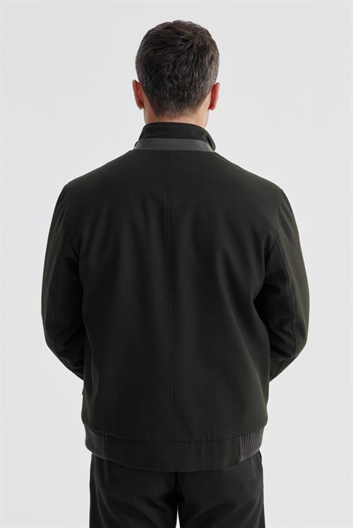 Yeşil Comfort Fit Dik Yaka Casual Mont