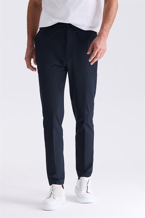 Lacivert Comfort Fit Beli Lastikli Spor Jogger Pantolon