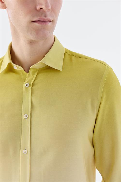 Rahat Kalıp - Comfort Fit Serili Gömlek-Jakamen  Yaka Alttan Düğmeli  Serili